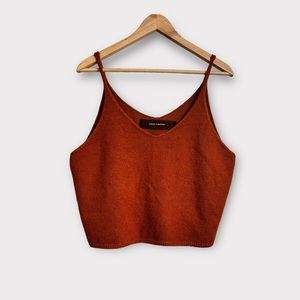 Code x Mode Burnt Orange Angora Stretch Crop Cami Tank
